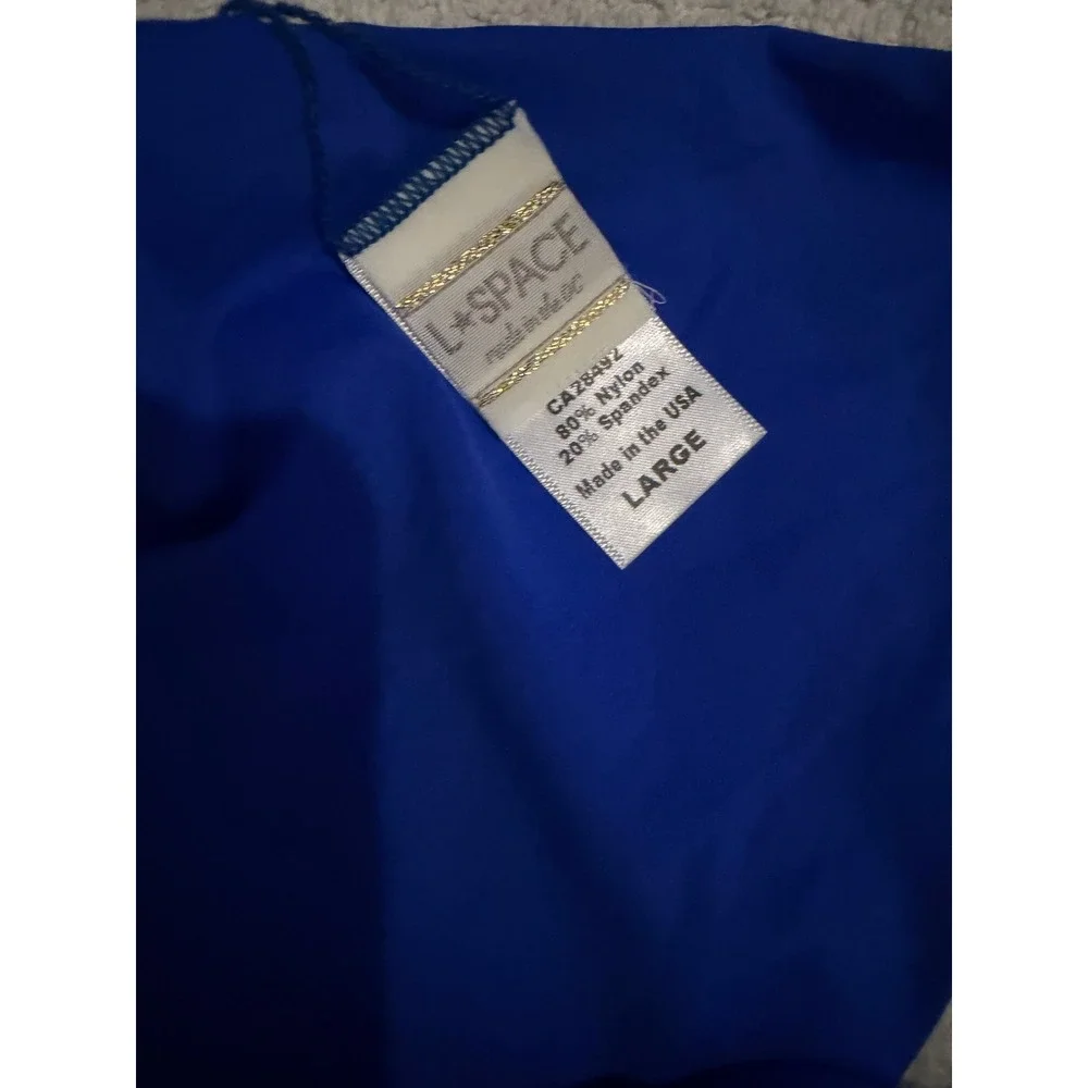 L*Space Royal Blue Triangle Halter Bikini Set Two Piece Swimsuit Large NWOT
